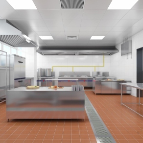 现代酒店厨房后厨3D模型下载